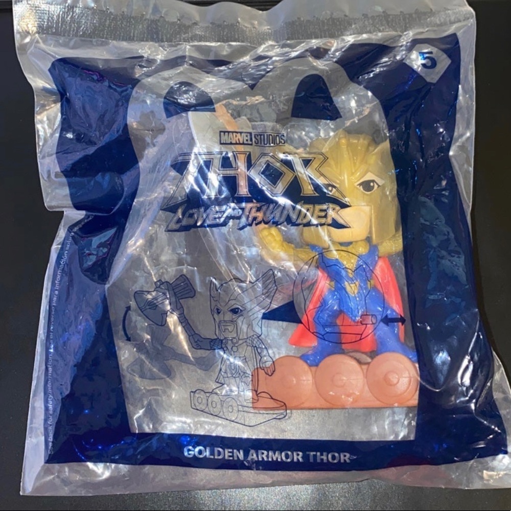 Golden Armor Thor Marvel studios x McDonalds Toy #5 Sealed brand new love